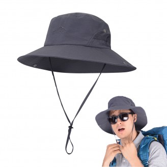 USHAKE Bucket Hat, Safari Hat UPF 50+ Sun Protection Hat Boonie Hat Cap for Outdoor Fishing Hunting Gardening Hiking