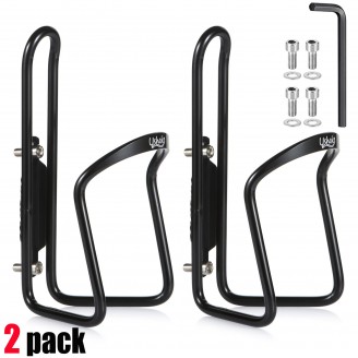Water Bottle Cages, USHAKE Basic MTB Bike Bicycle Alloy Aluminum Lightweight Water Bottle Holder Cages Brackets(2 Pack- Drilled Holes Required )
