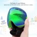 USHAKE Kid Ski Goggles ( Mirrored Blue/Green/Yellow Lenses)